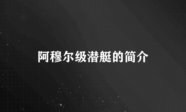 阿穆尔级潜艇的简介