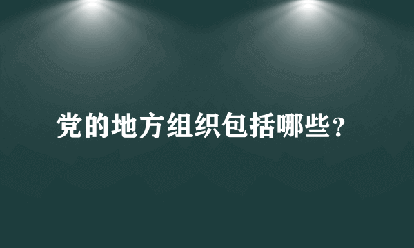 党的地方组织包括哪些？