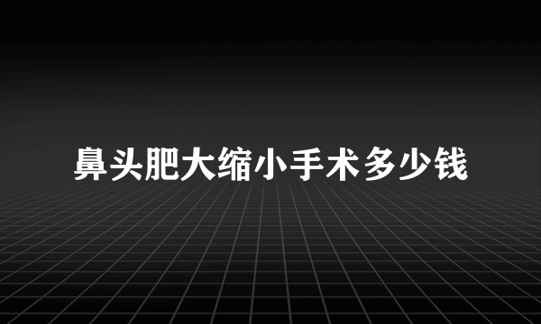 鼻头肥大缩小手术多少钱