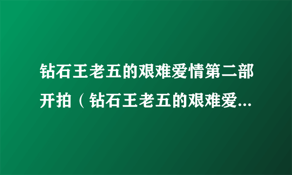 钻石王老五的艰难爱情第二部开拍（钻石王老五的艰难爱情第二部）