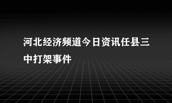 河北经济频道今日资讯任县三中打架事件