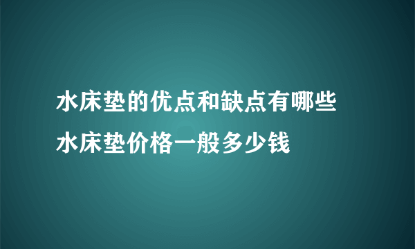 水床垫的优点和缺点有哪些 水床垫价格一般多少钱