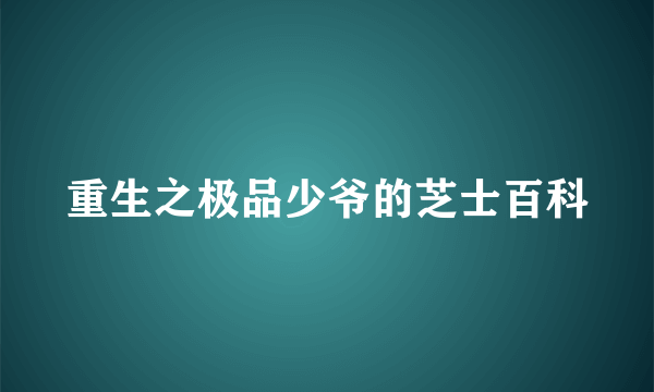 重生之极品少爷的芝士百科