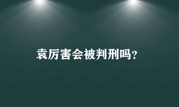 袁厉害会被判刑吗？