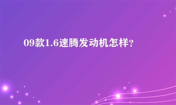 09款1.6速腾发动机怎样？