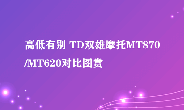 高低有别 TD双雄摩托MT870/MT620对比图赏