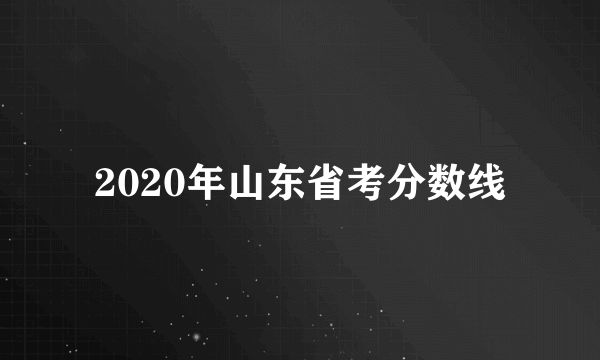 2020年山东省考分数线