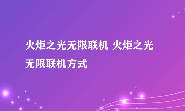 火炬之光无限联机 火炬之光无限联机方式