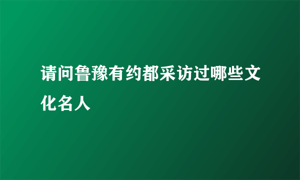 请问鲁豫有约都采访过哪些文化名人