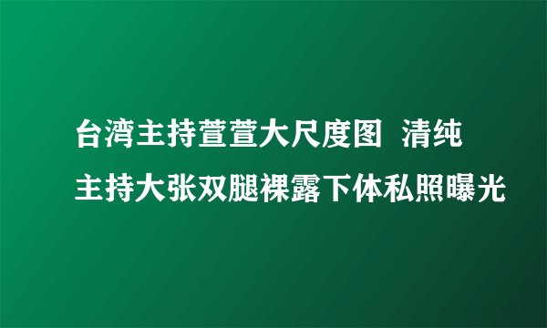 台湾主持萱萱大尺度图  清纯主持大张双腿裸露下体私照曝光