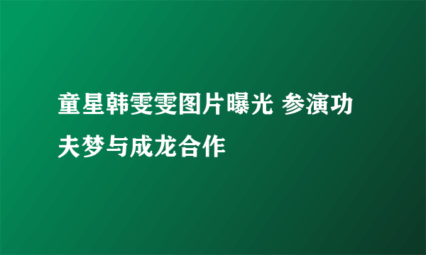 童星韩雯雯图片曝光 参演功夫梦与成龙合作