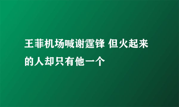 王菲机场喊谢霆锋 但火起来的人却只有他一个