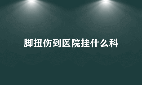 脚扭伤到医院挂什么科