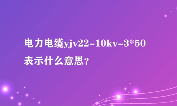 电力电缆yjv22-10kv-3*50表示什么意思？