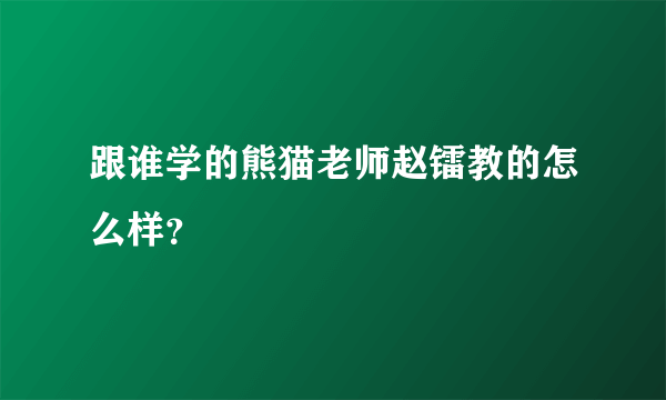 跟谁学的熊猫老师赵镭教的怎么样？