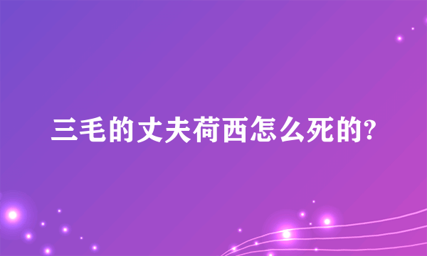 三毛的丈夫荷西怎么死的?