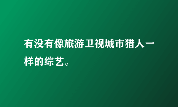 有没有像旅游卫视城市猎人一样的综艺。