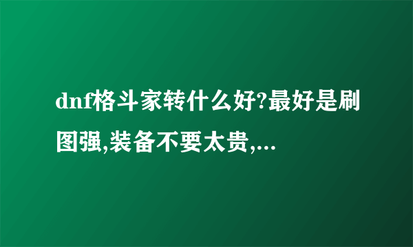 dnf格斗家转什么好?最好是刷图强,装备不要太贵,我是平民 玩家