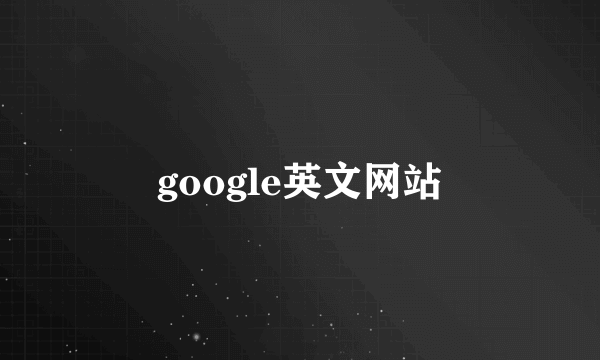 google英文网站