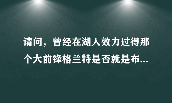 请问，曾经在湖人效力过得那个大前锋格兰特是否就是布莱恩格兰特？