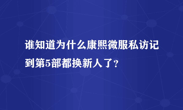 谁知道为什么康熙微服私访记到第5部都换新人了？