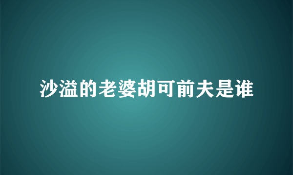 沙溢的老婆胡可前夫是谁