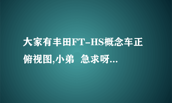 大家有丰田FT-HS概念车正俯视图,小弟  急求呀,,谢谢