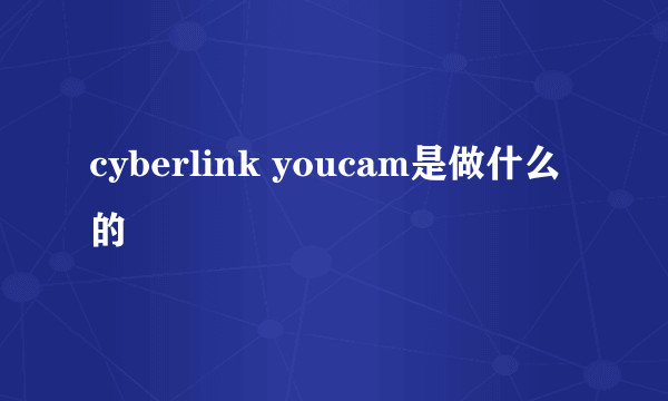 cyberlink youcam是做什么的