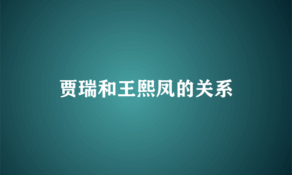 贾瑞和王熙凤的关系