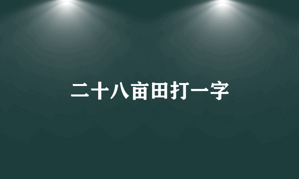 二十八亩田打一字