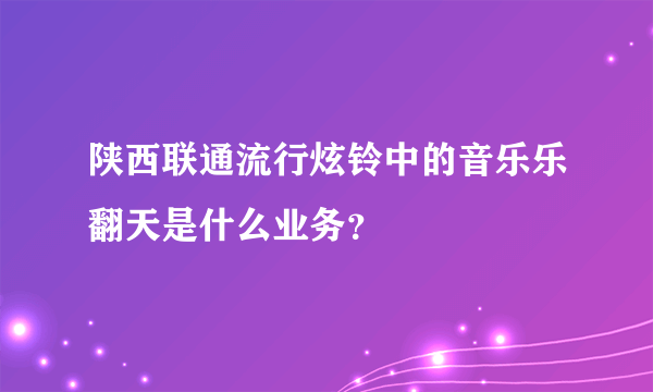 陕西联通流行炫铃中的音乐乐翻天是什么业务？