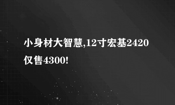 小身材大智慧,12寸宏基2420仅售4300!