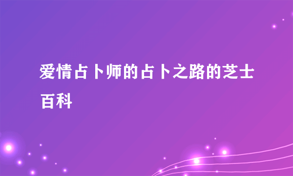 爱情占卜师的占卜之路的芝士百科