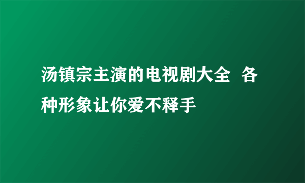 汤镇宗主演的电视剧大全  各种形象让你爱不释手