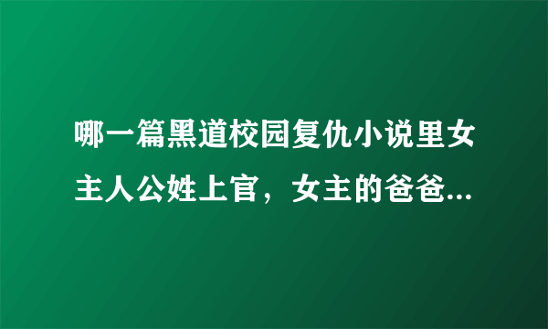 哪一篇黑道校园复仇小说里女主人公姓上官，女主的爸爸是个坏蛋，再黑道训练训练的时候遇上了3个女孩？