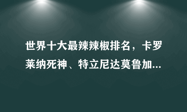 世界十大最辣辣椒排名，卡罗莱纳死神、特立尼达莫鲁加蝎不敢挑战