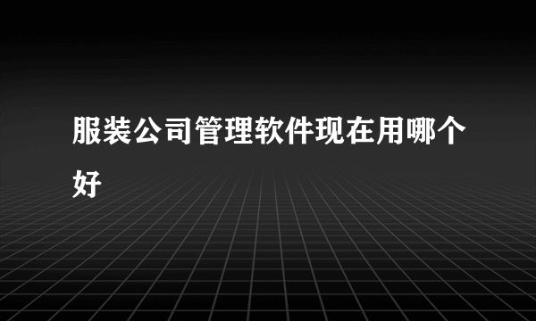 服装公司管理软件现在用哪个好