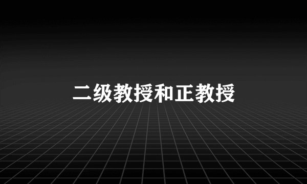 二级教授和正教授