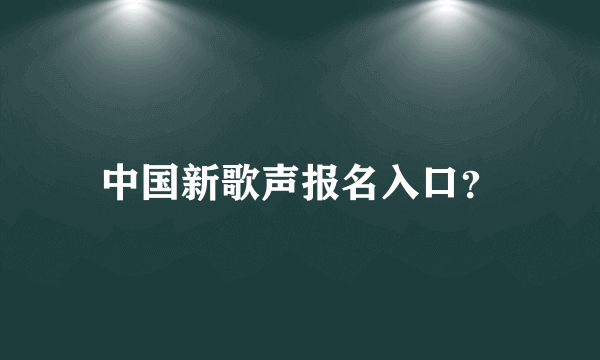 中国新歌声报名入口？