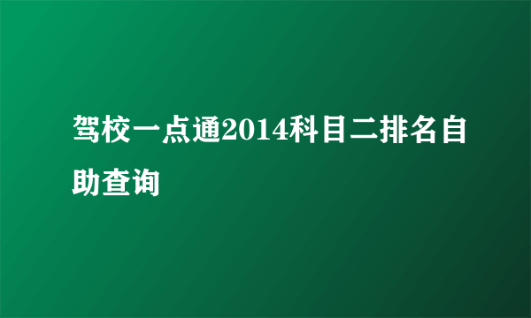 驾校一点通2014科目二排名自助查询