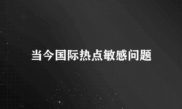 当今国际热点敏感问题