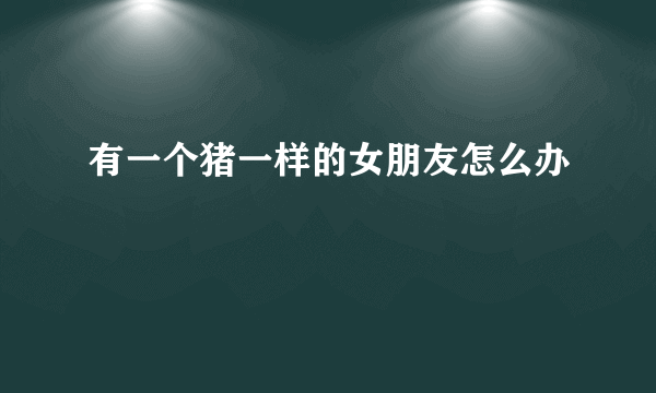 有一个猪一样的女朋友怎么办