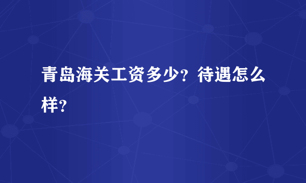 青岛海关工资多少？待遇怎么样？