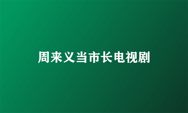 周来义当市长电视剧