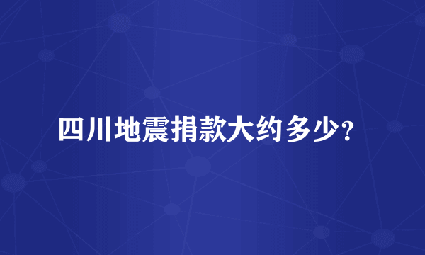 四川地震捐款大约多少？