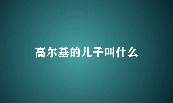 高尔基的儿子叫什么