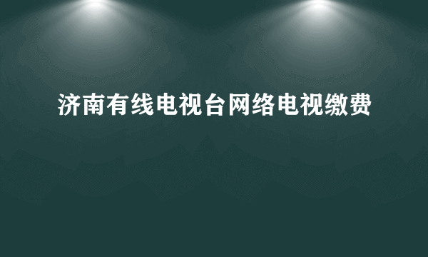 济南有线电视台网络电视缴费