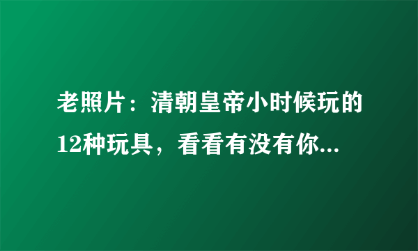 老照片：清朝皇帝小时候玩的12种玩具，看看有没有你玩过的？