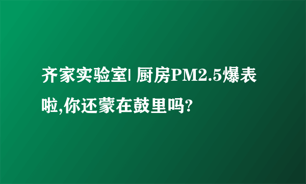 齐家实验室| 厨房PM2.5爆表啦,你还蒙在鼓里吗?