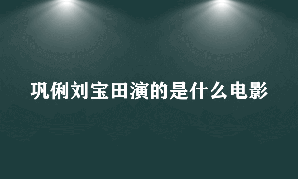 巩俐刘宝田演的是什么电影